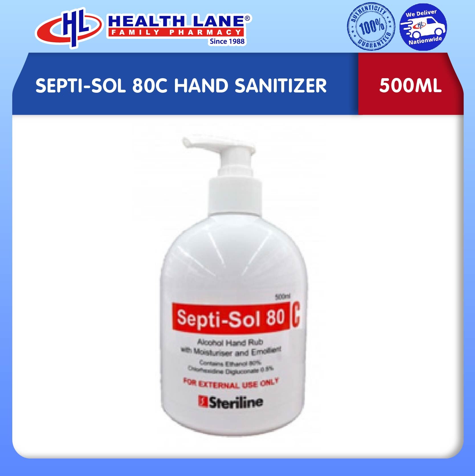SEPTI-SOL 80C HAND SANITIZER (500ML)